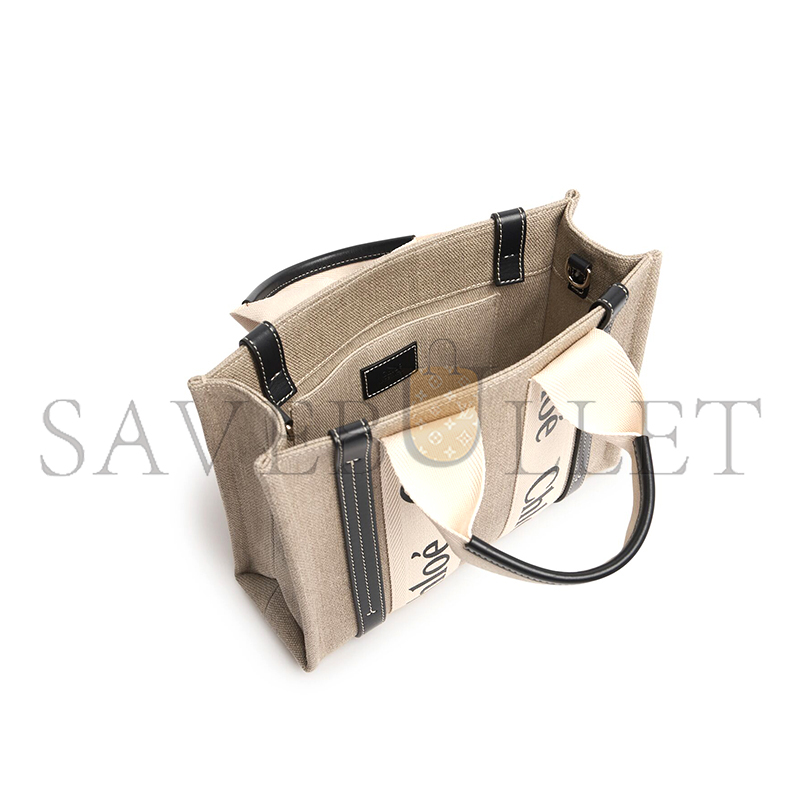 CHLOÉ WOODY SMALL CANVAS TOTE CHC22AS397 (26.5*20*8cm)